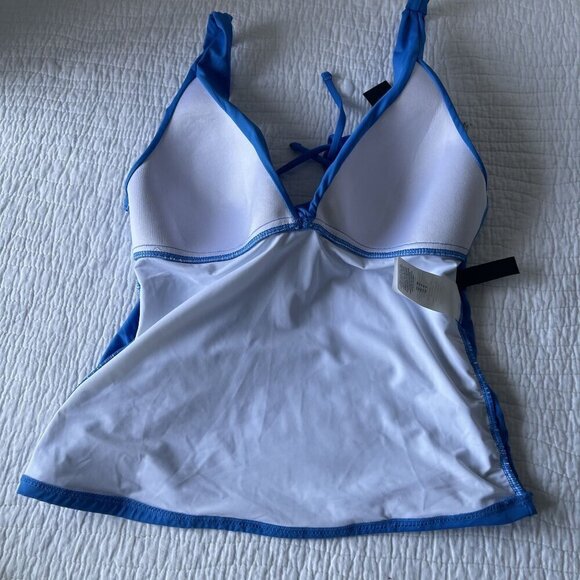 La Blanca Twist Front Tankini Swimsuit TOP SZ 6 Blue Tie Back NEW - Picture 7 of 12